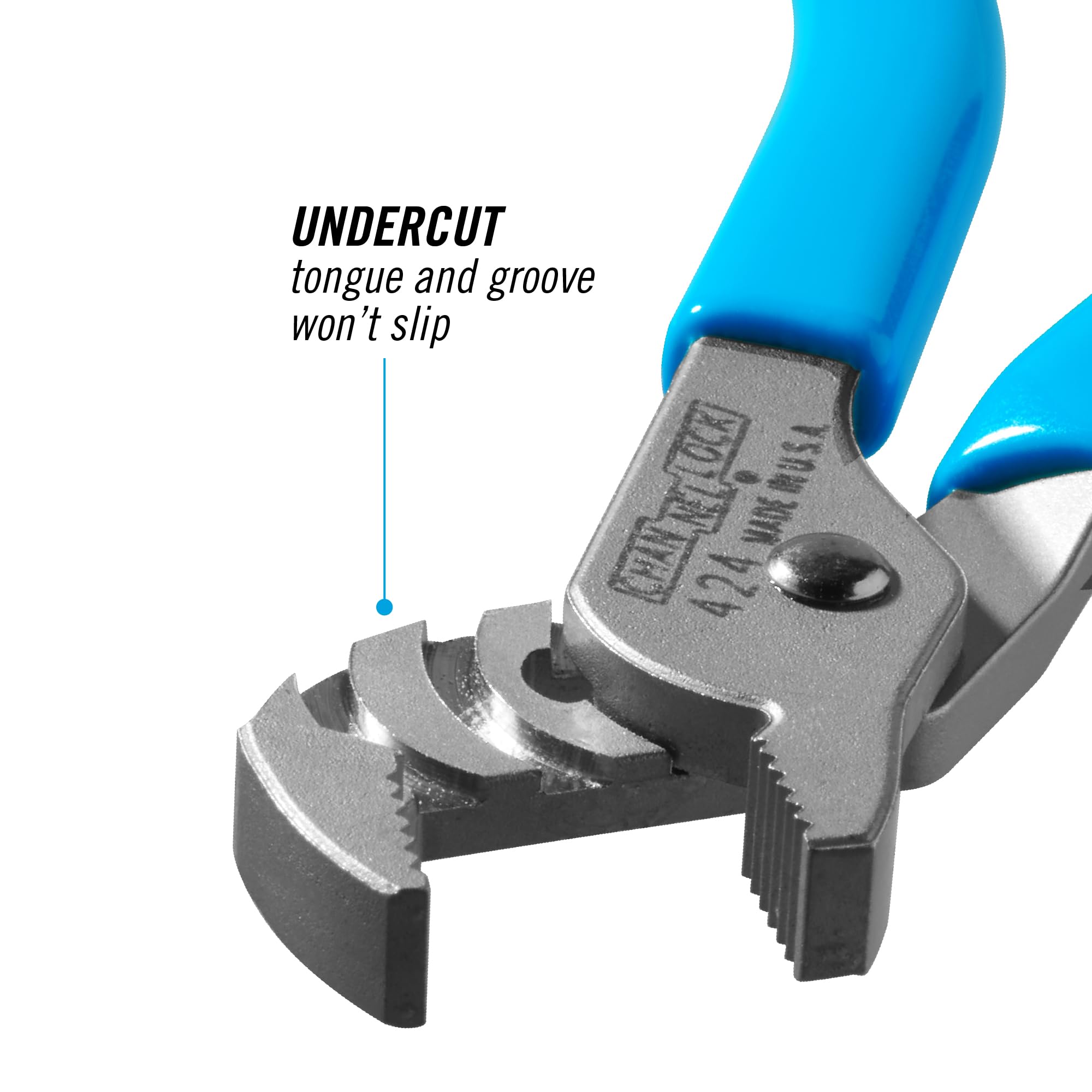Channellock 424 undercut tongue-and-groove design boosts no-slip action
