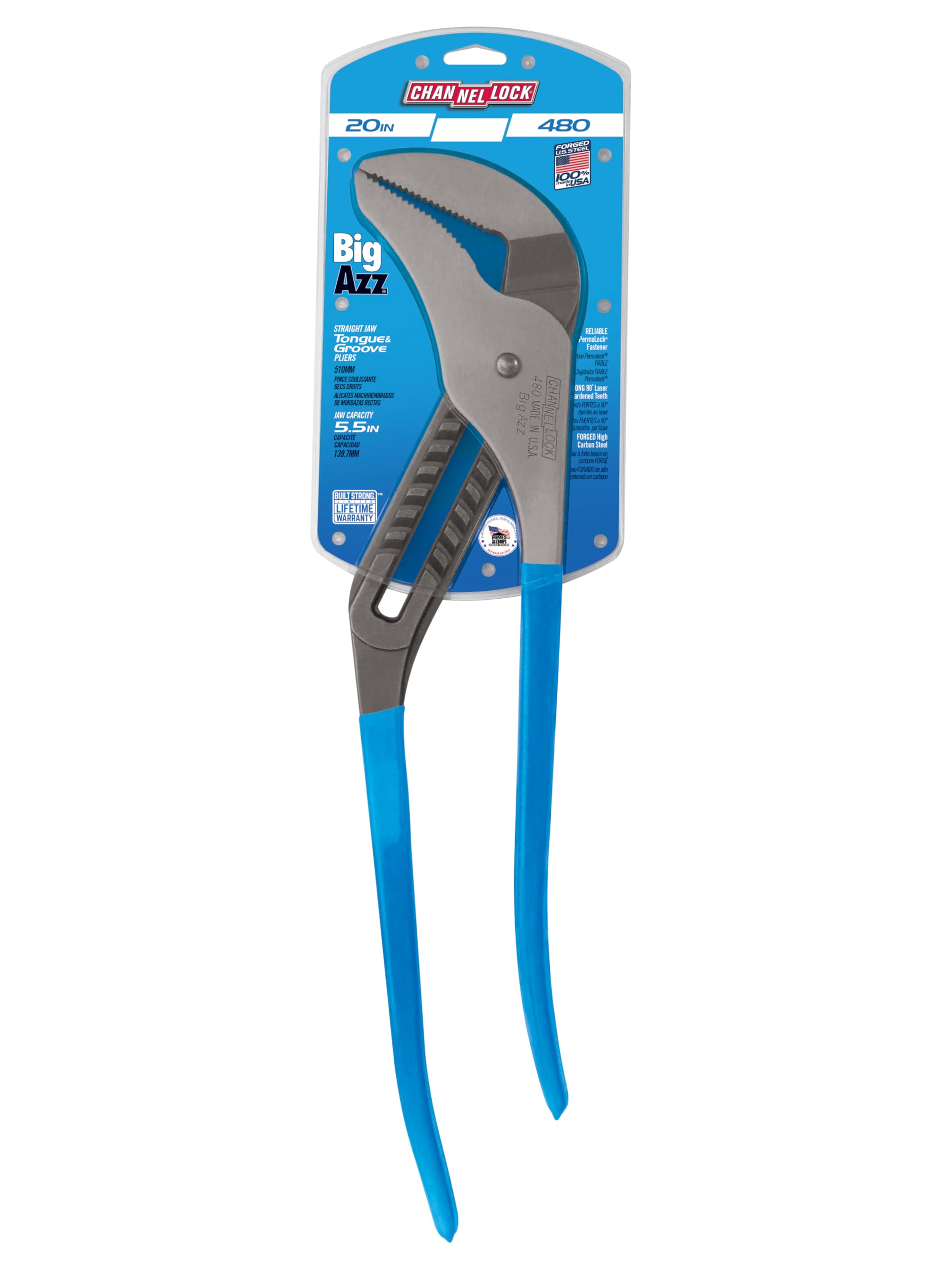 Channellock 480 BIGAZZ reinforcing edge minimizes stress during heavy use