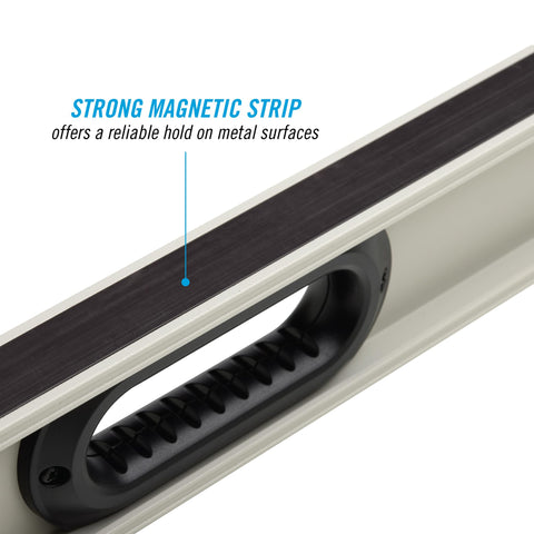 Channellock 48-inch level in use on metal surface for reliable alignment