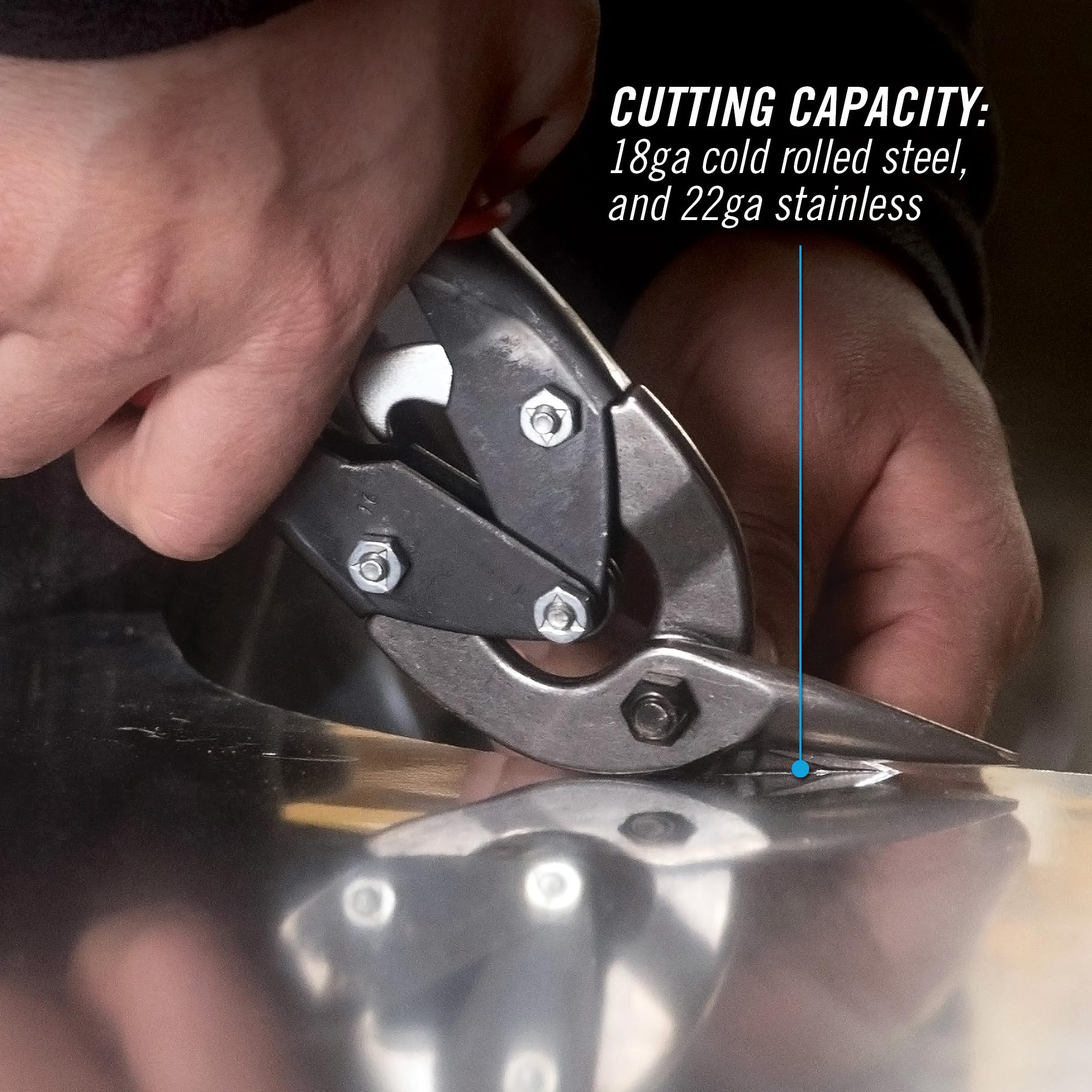 Channellock 610FL left-cut precision demonstrated in tight spaces