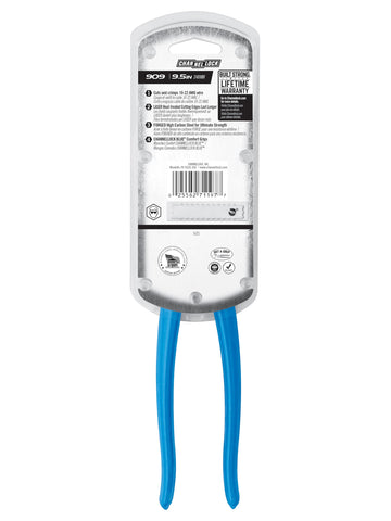 Channellock 909 rust-resistant coating with blue grips for comfortable use.