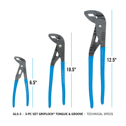 Channellock GLS-3 9.5-inch GripLock pliers delivering strong leverage for repairs