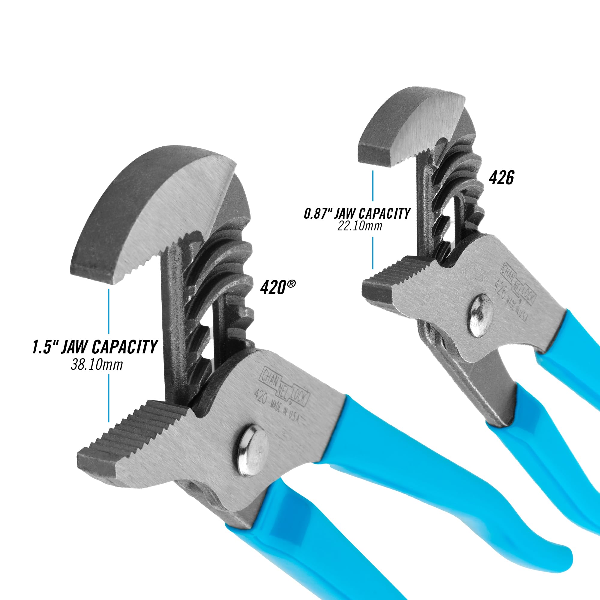 Channellock GS-1 blue comfort grips reduce hand fatigue