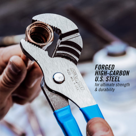 Channellock laser-hardened teeth provide long-lasting grip on tough surfaces