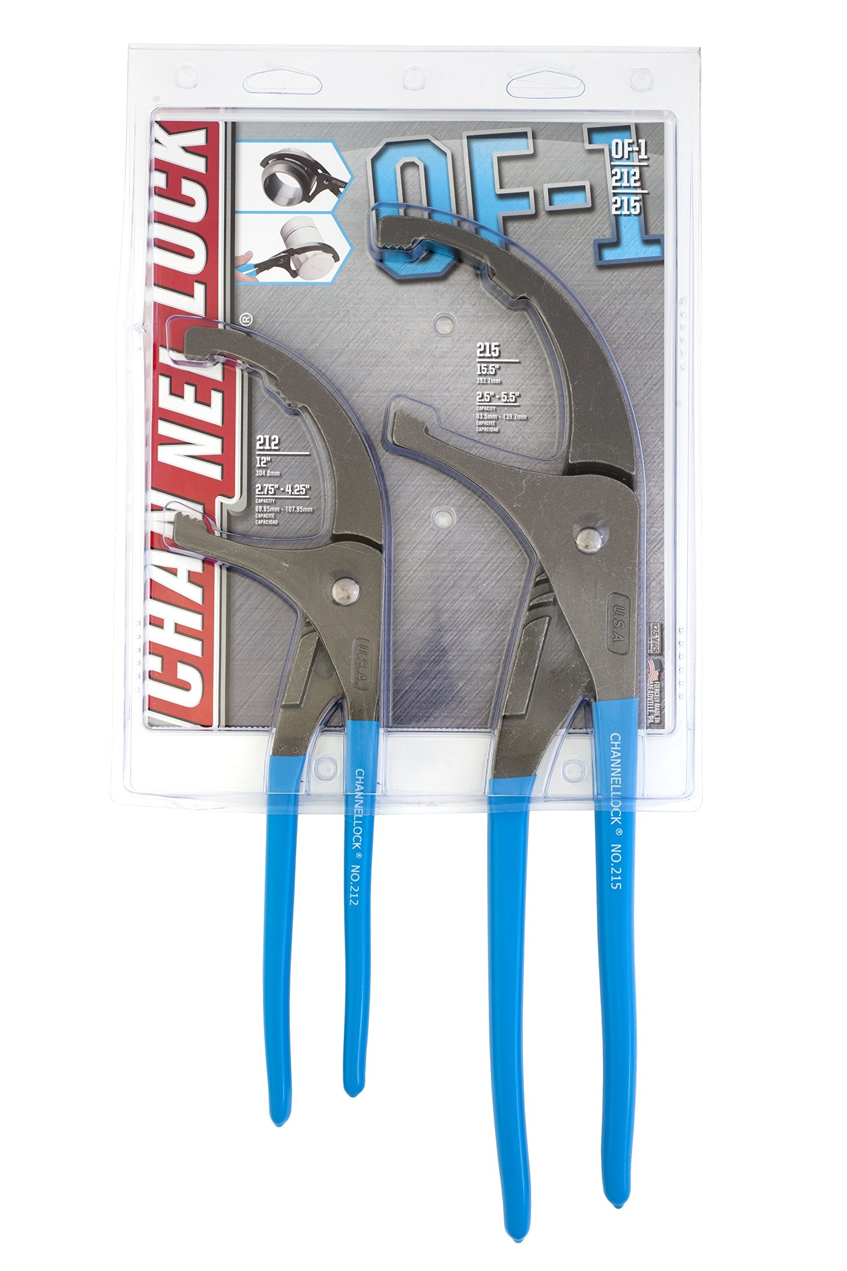Channellock OF-1 USA-made stamp indicating durable construction for shop use