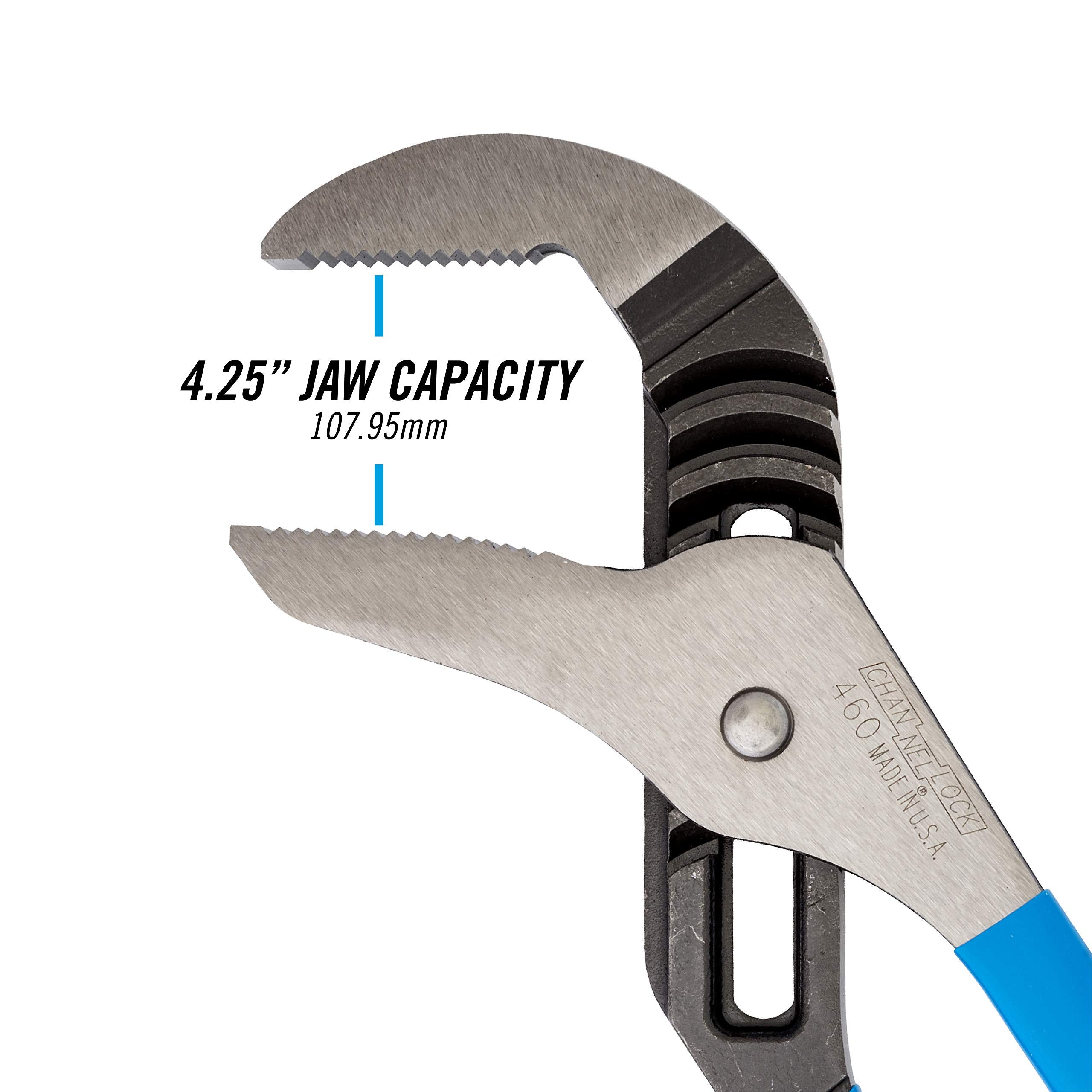Channellock reinforcing edge minimizes stress breakage during heavy use.