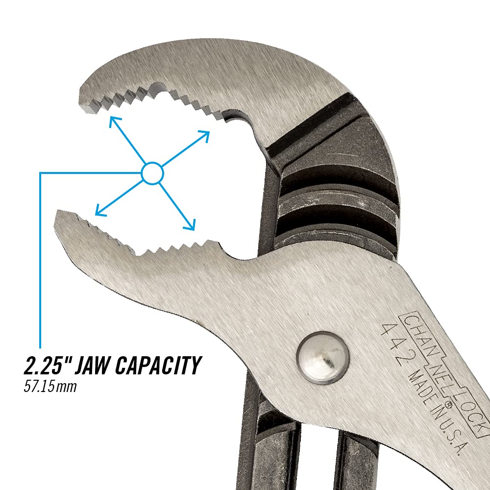 Channellock 442 Made in USA emphasizes quality craftsmanship.