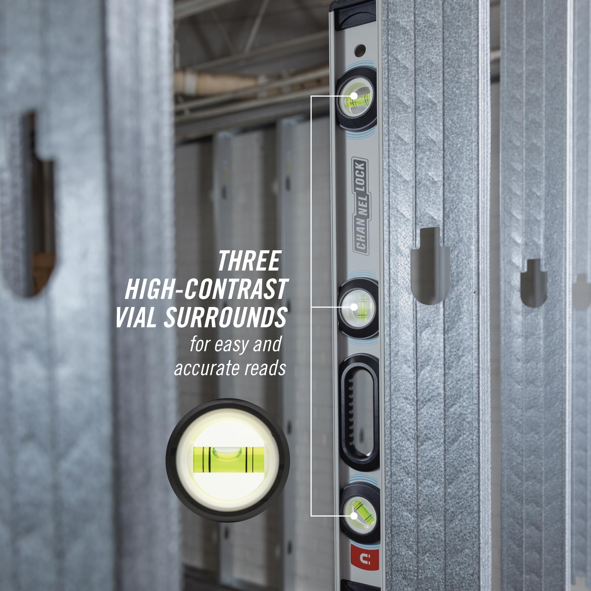 ChannelLock ergonomic hand grips provide glove-friendly handling.