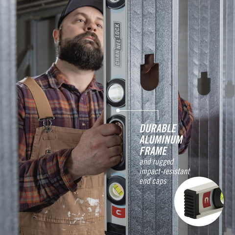 ChannelLock magnetic strip securely grips metal surfaces for hands-free setup.
