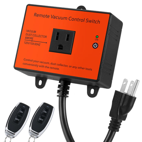 CHAOSEND 120V automatic vacuum switch front view with remote for hands-free control