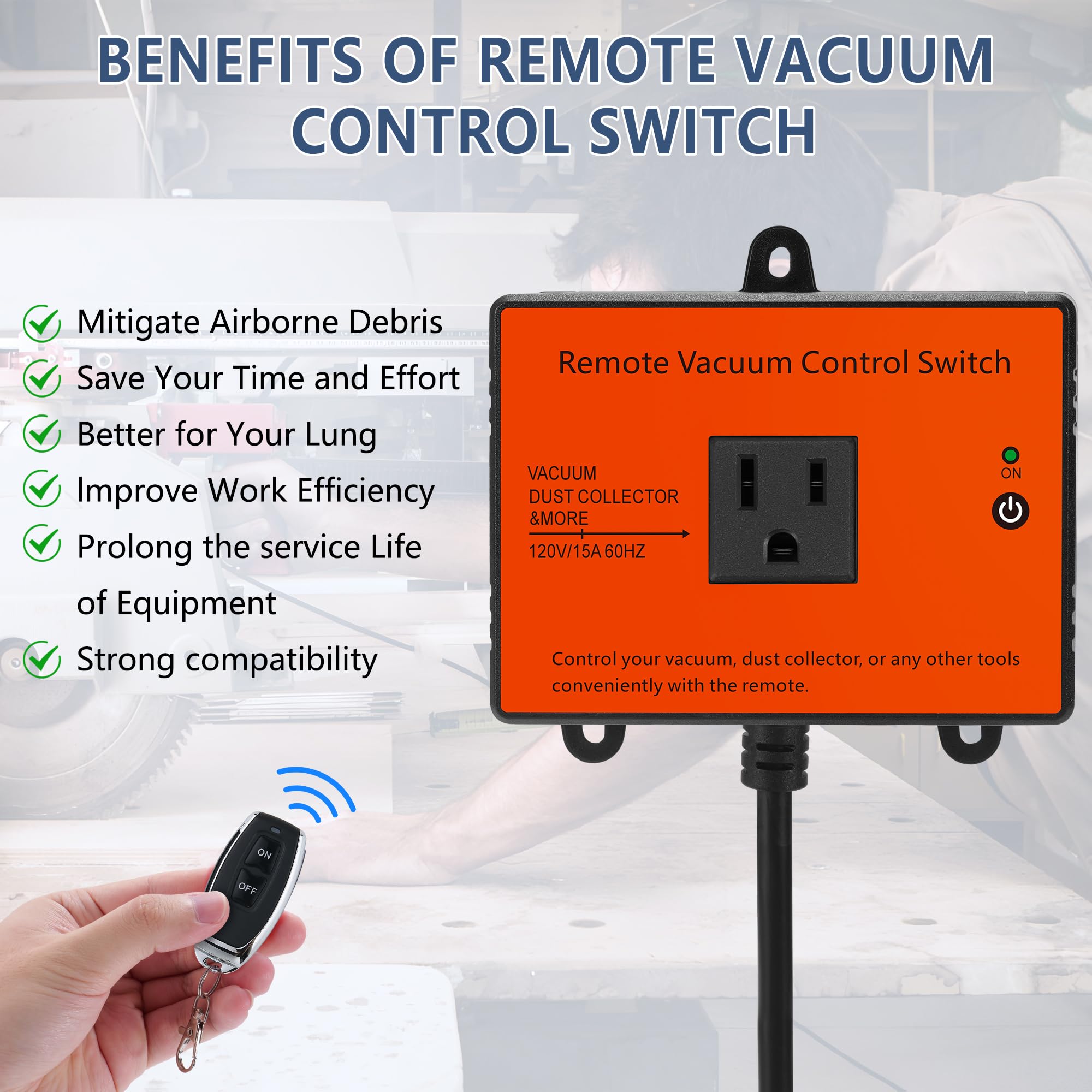CHAOSEND remote control in action for dust collector at distance