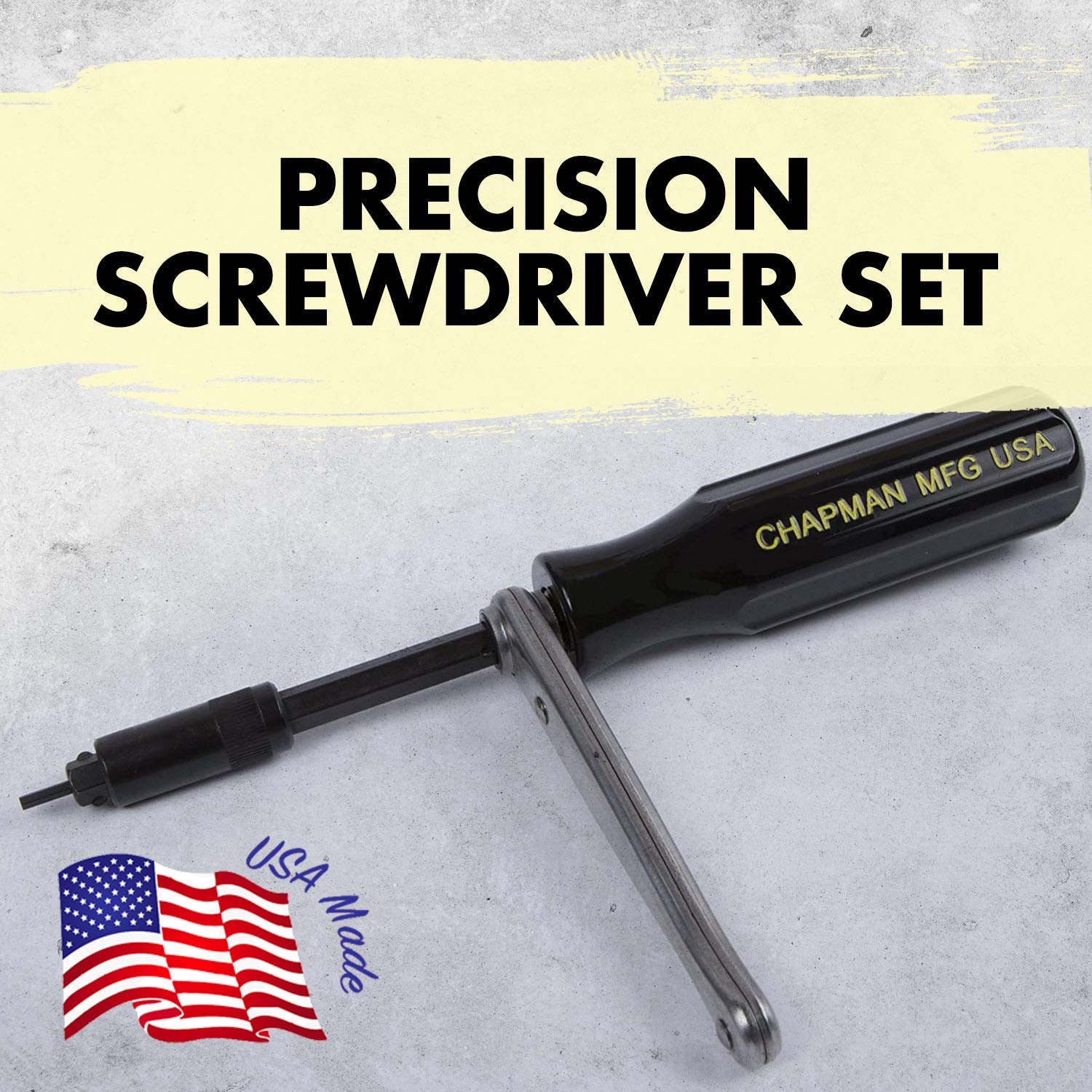 Chapman MFG 7331 SAE Allen bits for quick fastener changes.