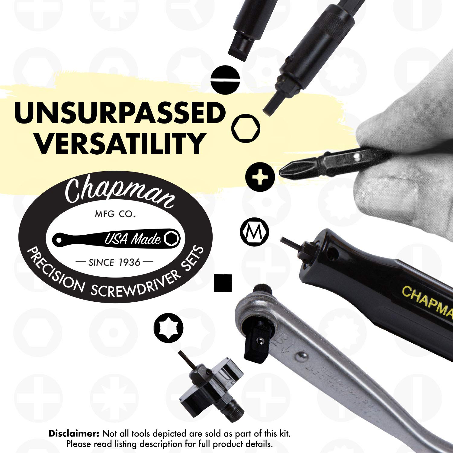 Chapman MFG 7331 slotted bits reduce cam-out during drive.