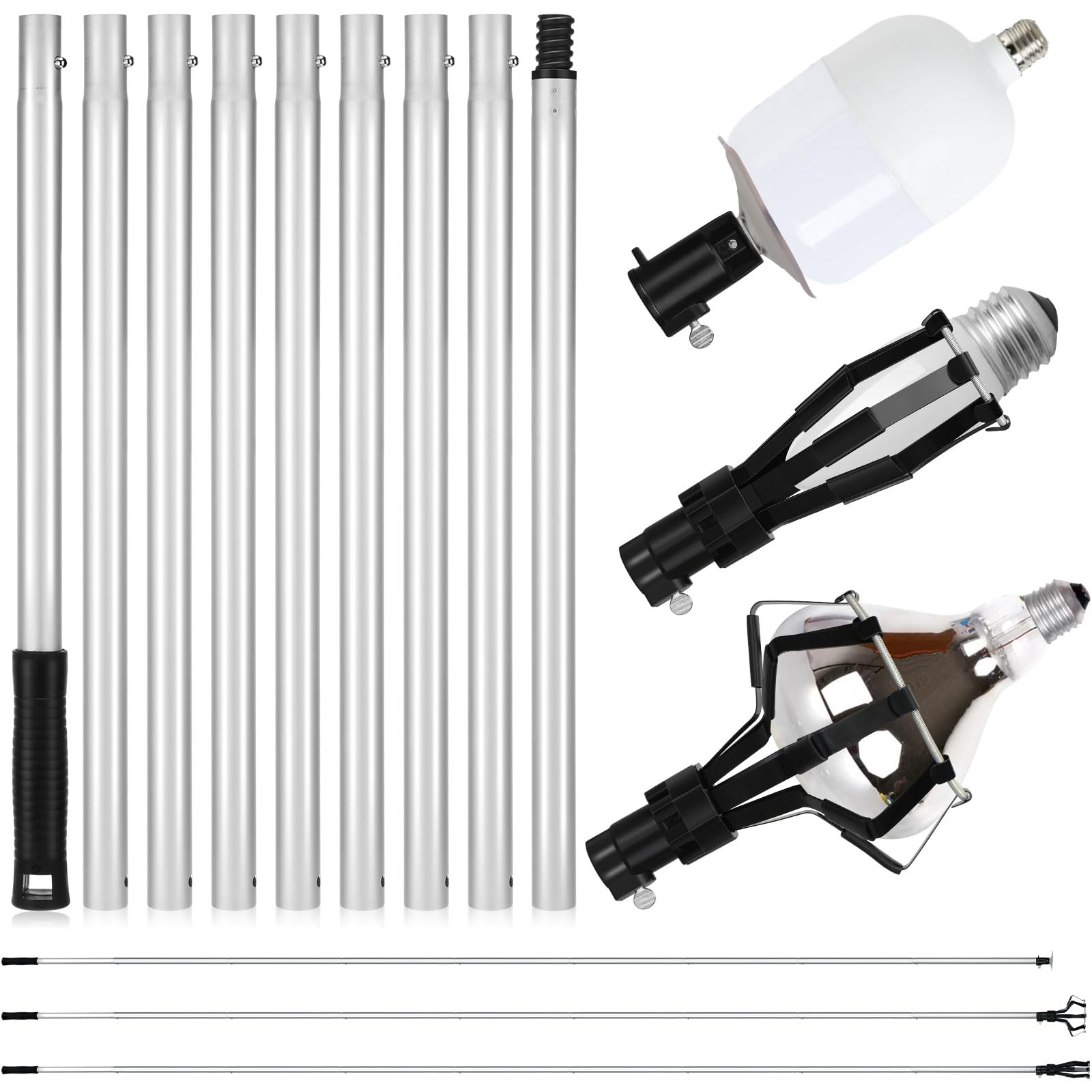 Chapou light bulb changer with extended pole reaches high ceilings safely for easy bulb replacement