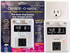 Charge-O-Matic front panel with timer controls for automating device charging