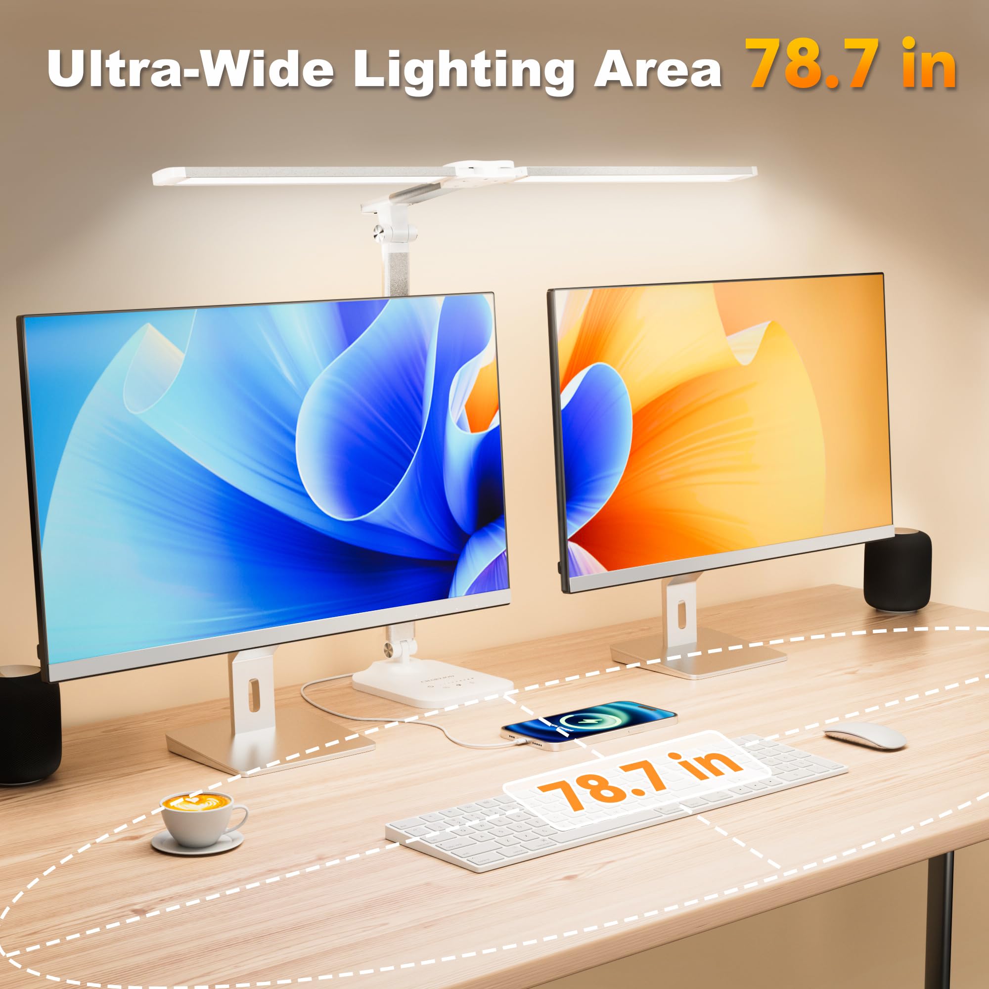 CHARYJOD eye-care lamp delivering soft, glare-free light for office use.