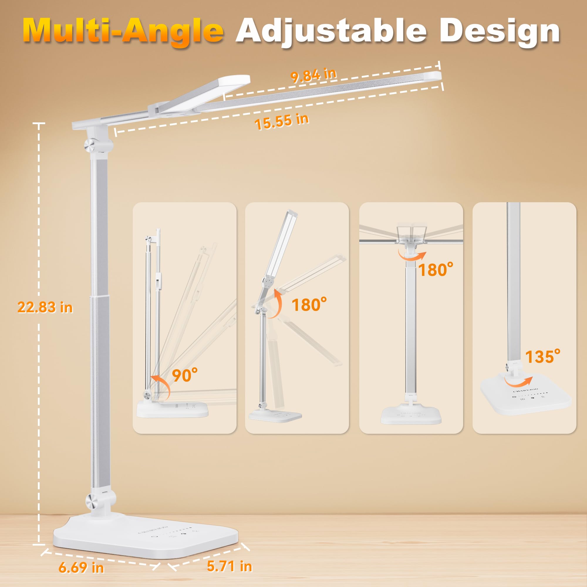 CHARYJOD folding design saves desk space when not in use.