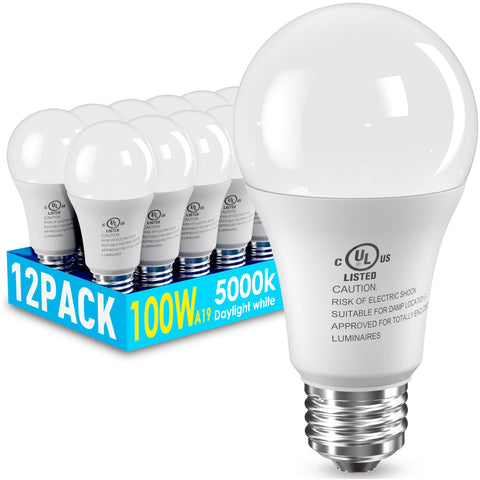 Charkee 12 pack LED bulbs 100W equivalent for energy saving in any fixture