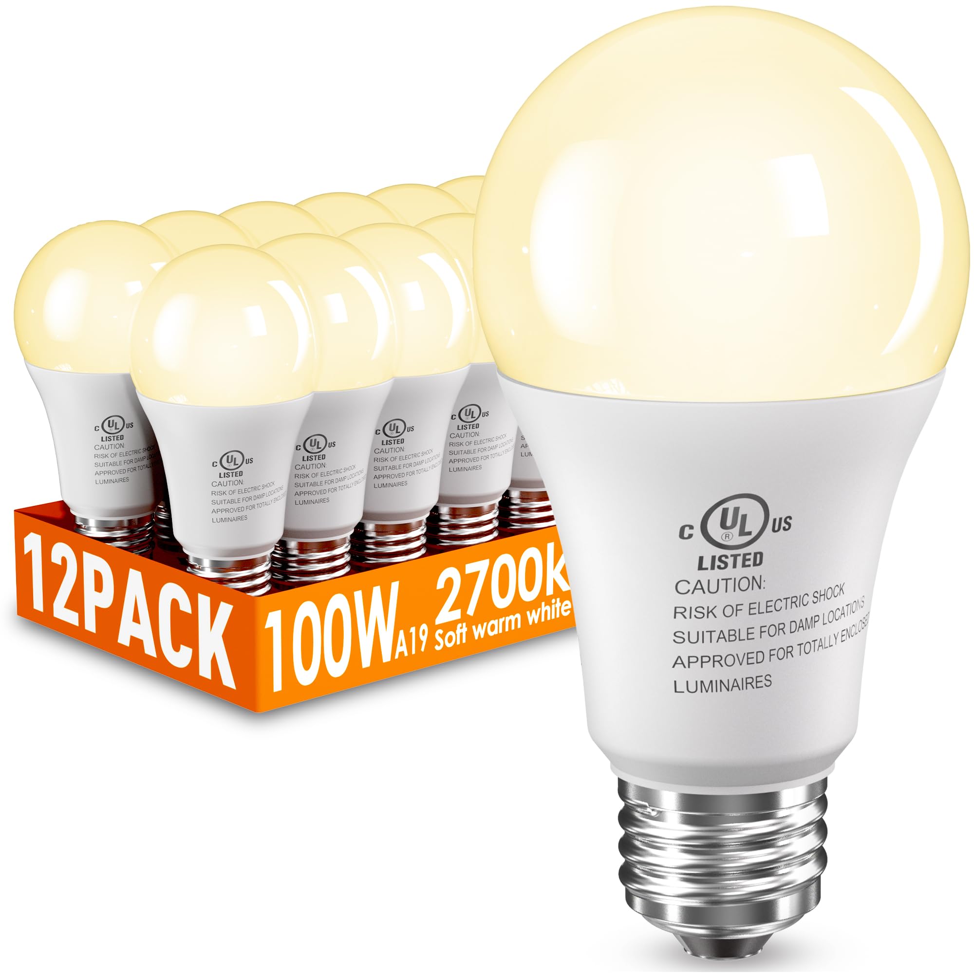 CHARKEE LED bulbs 12-pack front packaging showcases energy-efficient lighting options.