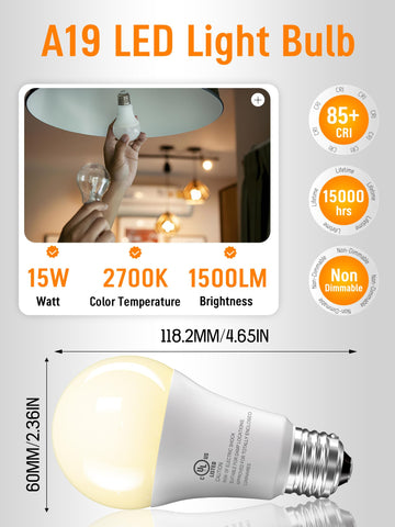 CHARKEE soft white 2700K LED bulb emits warm, cozy light for living spaces.
