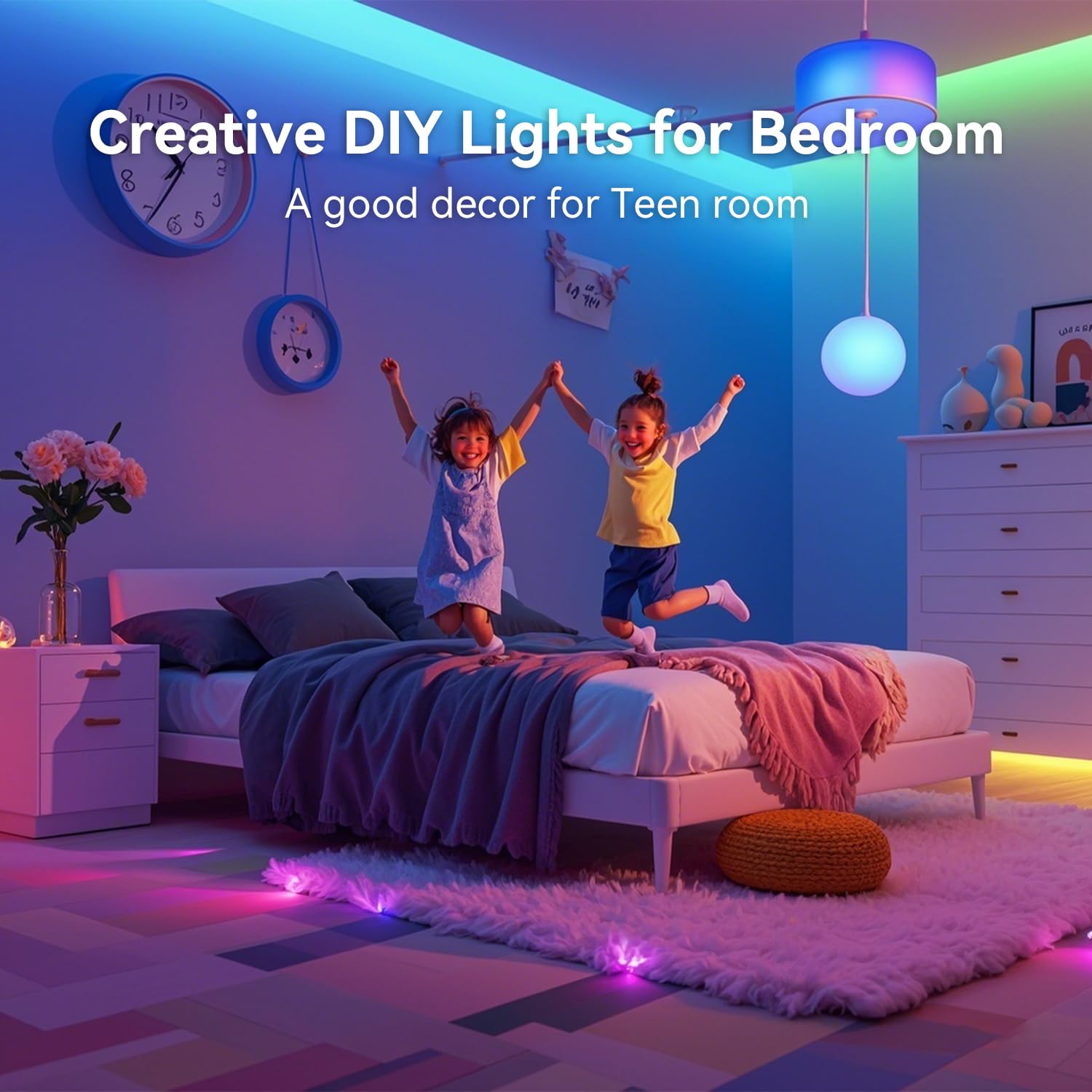 CHARKEE LED strip installed behind a television for immersive backlighting