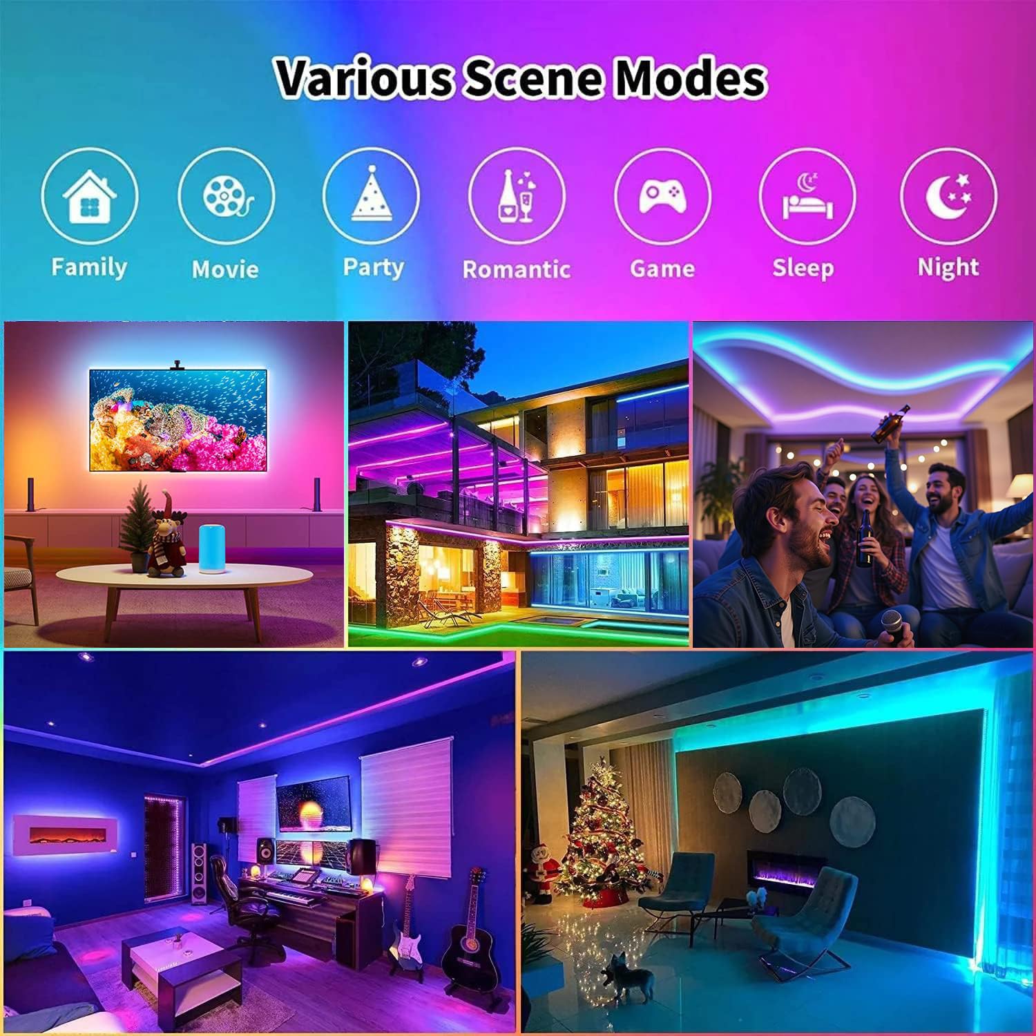 CHARKEE LED strip with music-sync for dynamic mood lighting