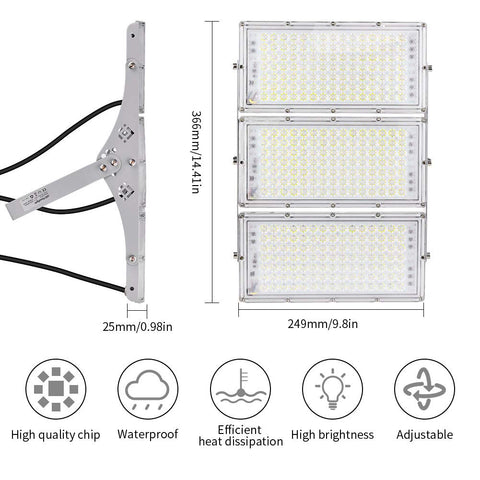 CHARON 300W LED flood light IP66 waterproof rating ensures outdoor resilience