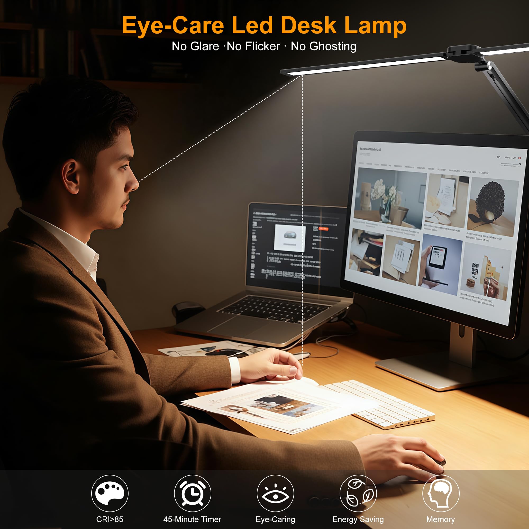 CHARYJOD lamp with 45-minute auto-off timer and memory for convenient sessions.