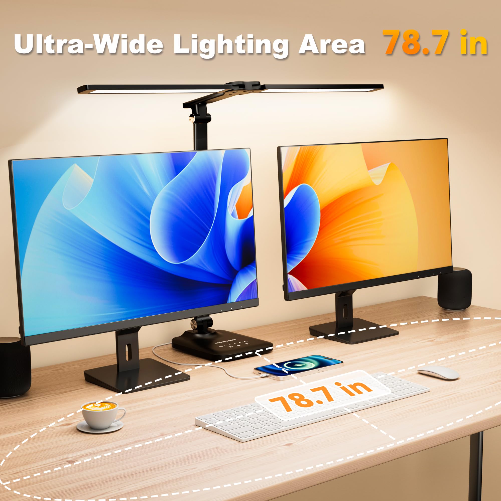 CHARYJOD desk lamp delivers eye-friendly light with high CRI for comfortable reading