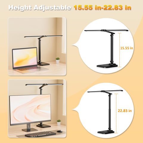 CHARYJOD LED desk lamp foldable design saves space on the desk