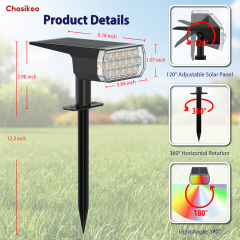 Chasikeo IP65 waterproof design withstands rain, snow, and heat for year-round use