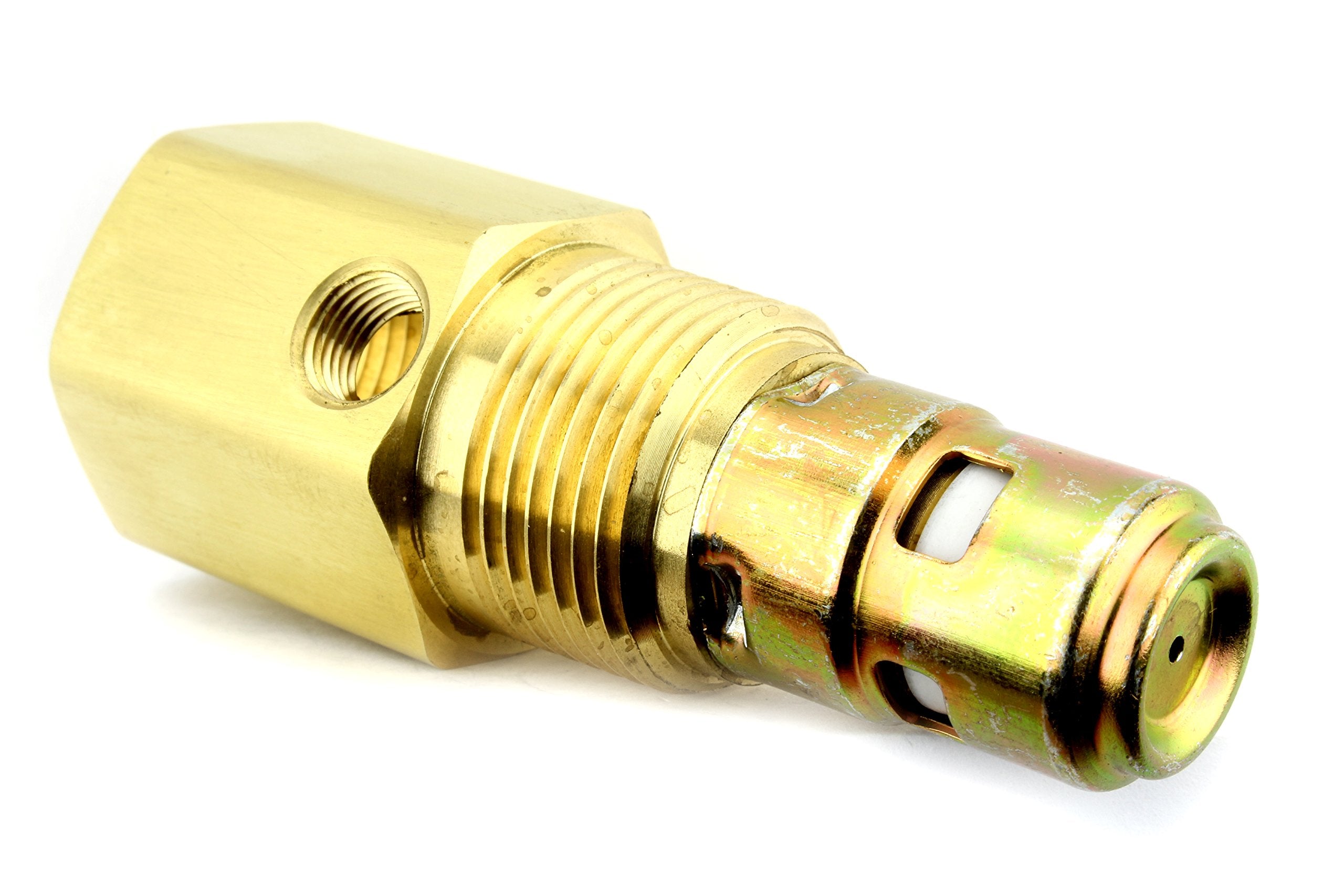 CHECK VALVE outlet view to tank; features unloader port for quick relief.