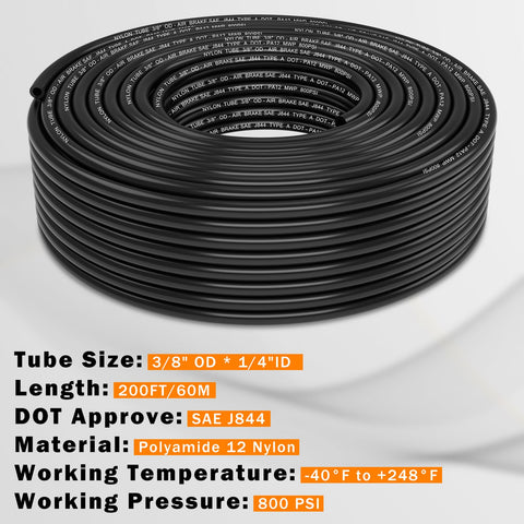 CheeMuii pa12 dot air line 3/8 inch flexibility for tight bends