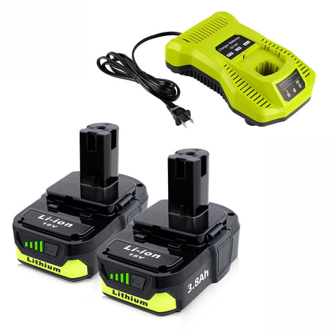 Cheerlark P102 18V battery with 3.8Ah capacity for Ryobi tools, offering longer runtime.