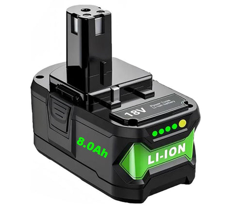 Cheerlark 8000mAh battery front view for Ryobi 18V ONE+ with extended runtime