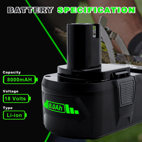 Cheerlark 8000mAh battery installed in Ryobi tool ready for use