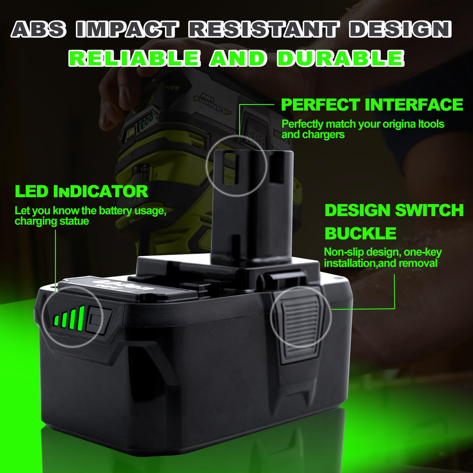 Cheerlark 8000mAh battery LED indicators display charge status at a glance