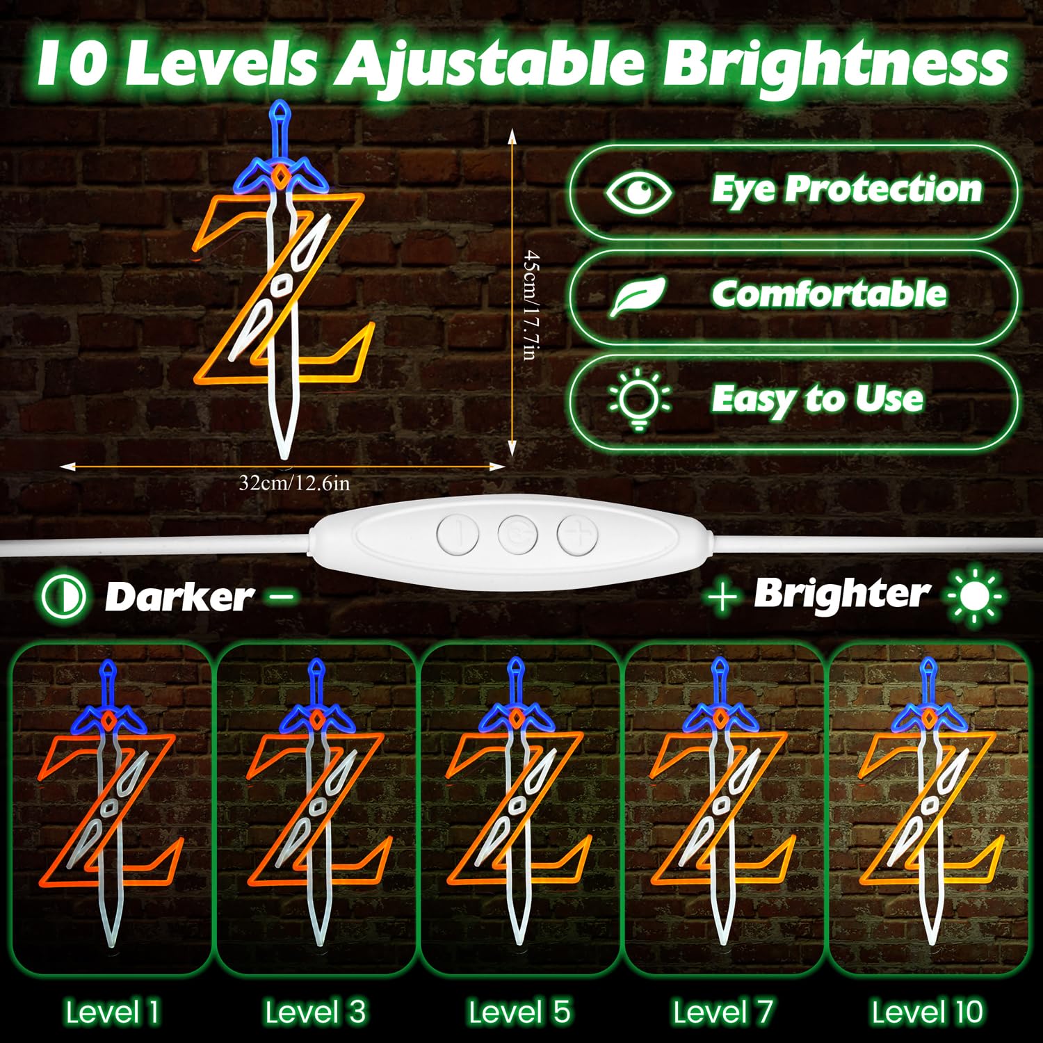 Cheffort Sword neon sign acrylic backboard ensures durable lighting