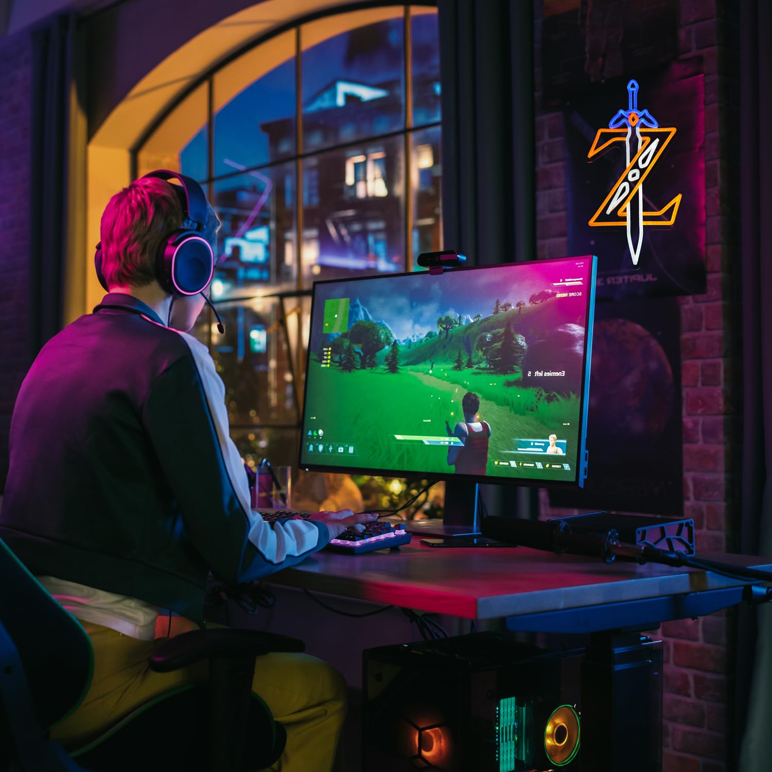 Cheffort Sword neon sign easy install with USB power