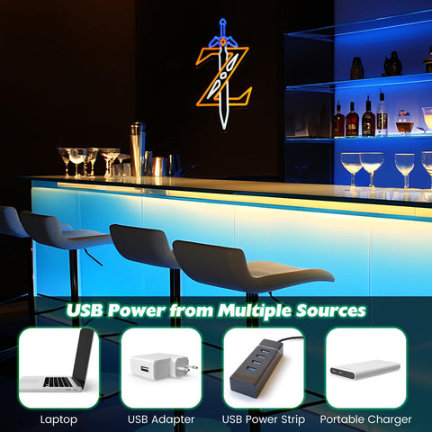 Cheffort Sword neon sign vivid LED colors enhance game room ambiance