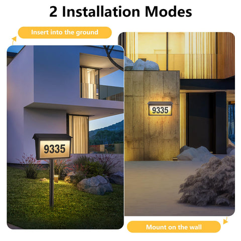CHEGIF solar address sign durable IP65 construction withstands rain and wind