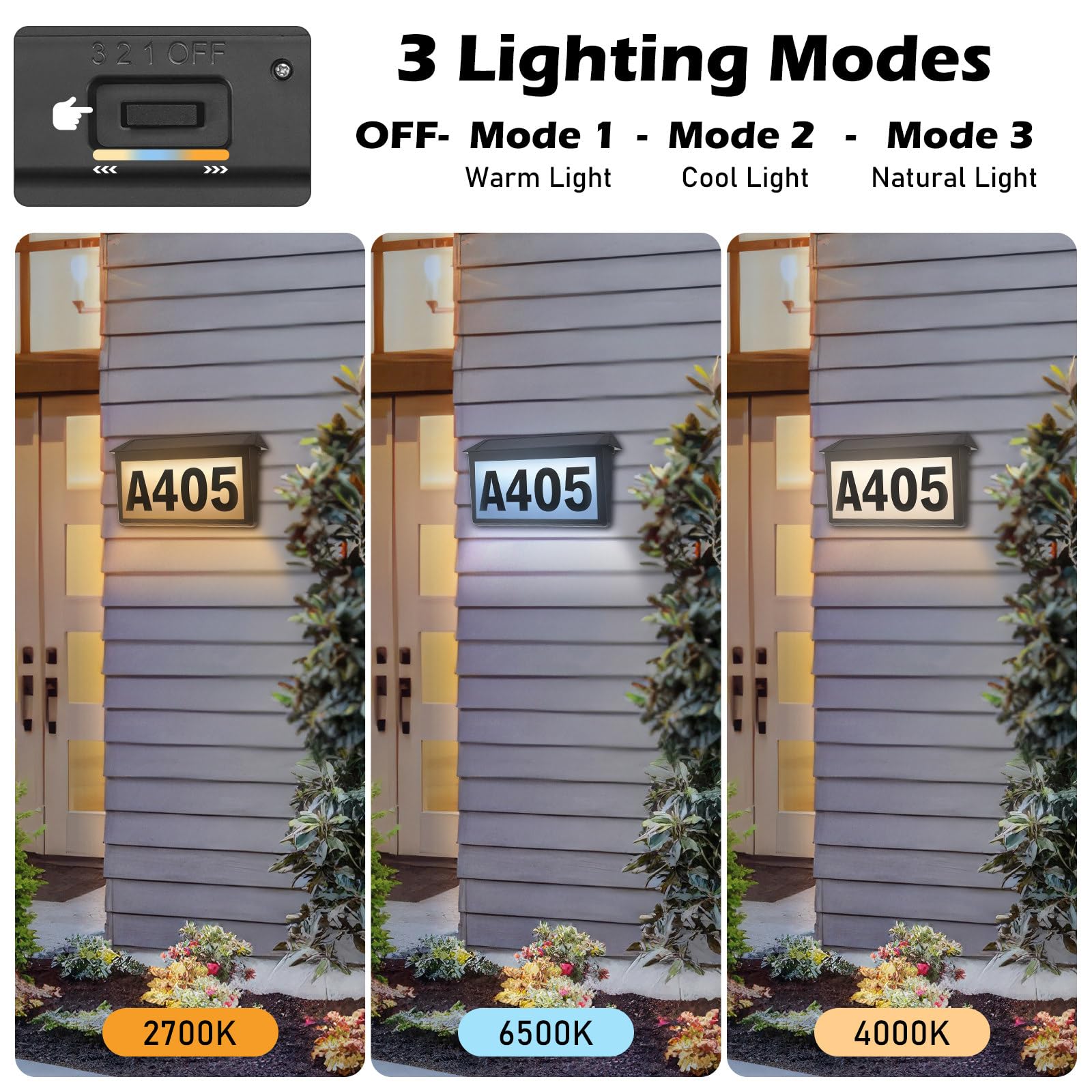 CHEGIF solar address sign night illumination helps couriers locate your door