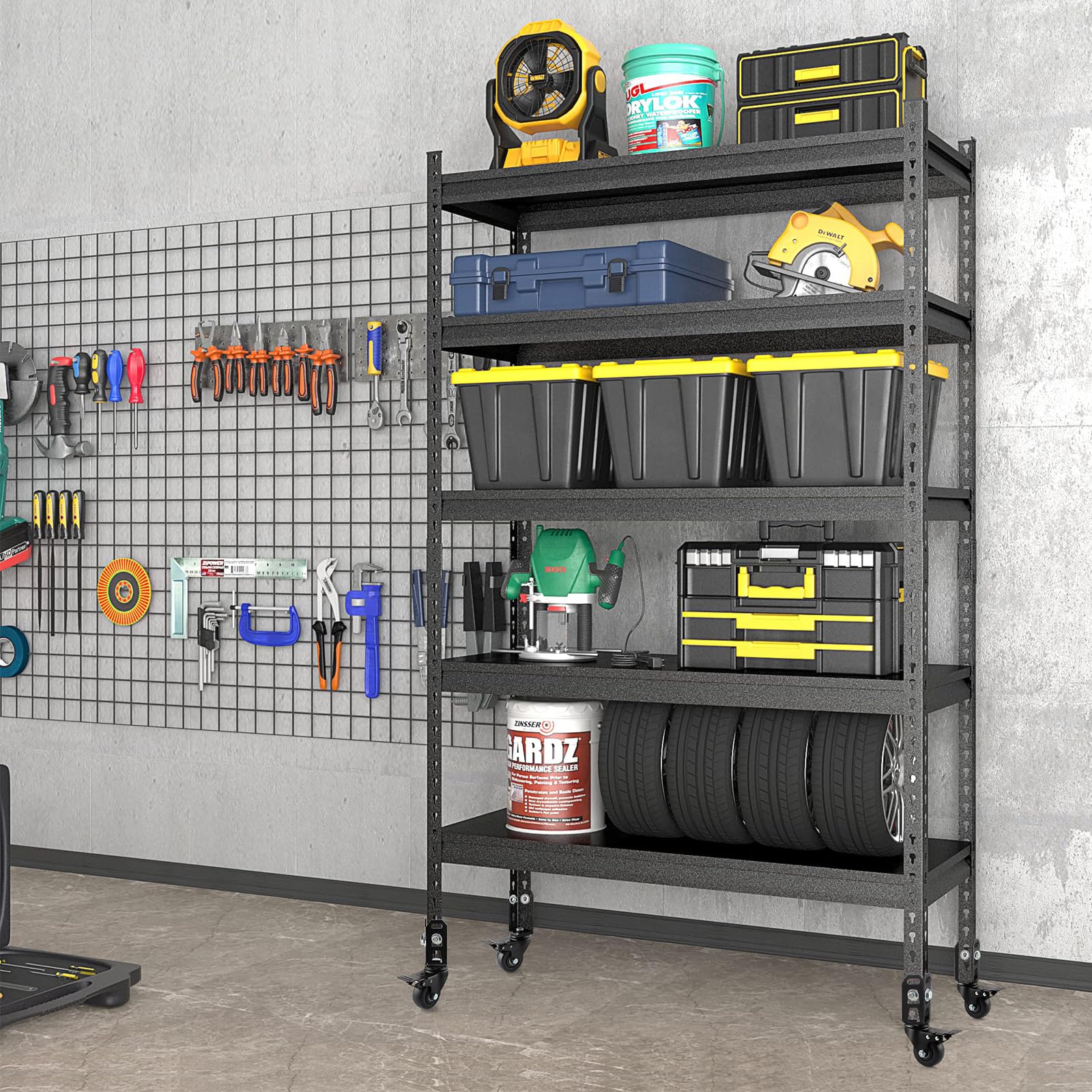 Chegulu 360-degree rotation casters provide agile, precise shelf maneuvering.