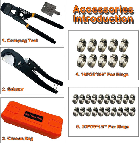 CHEN CHEN HAO PEX clamp cinch tool with pipe cutter for on-site work