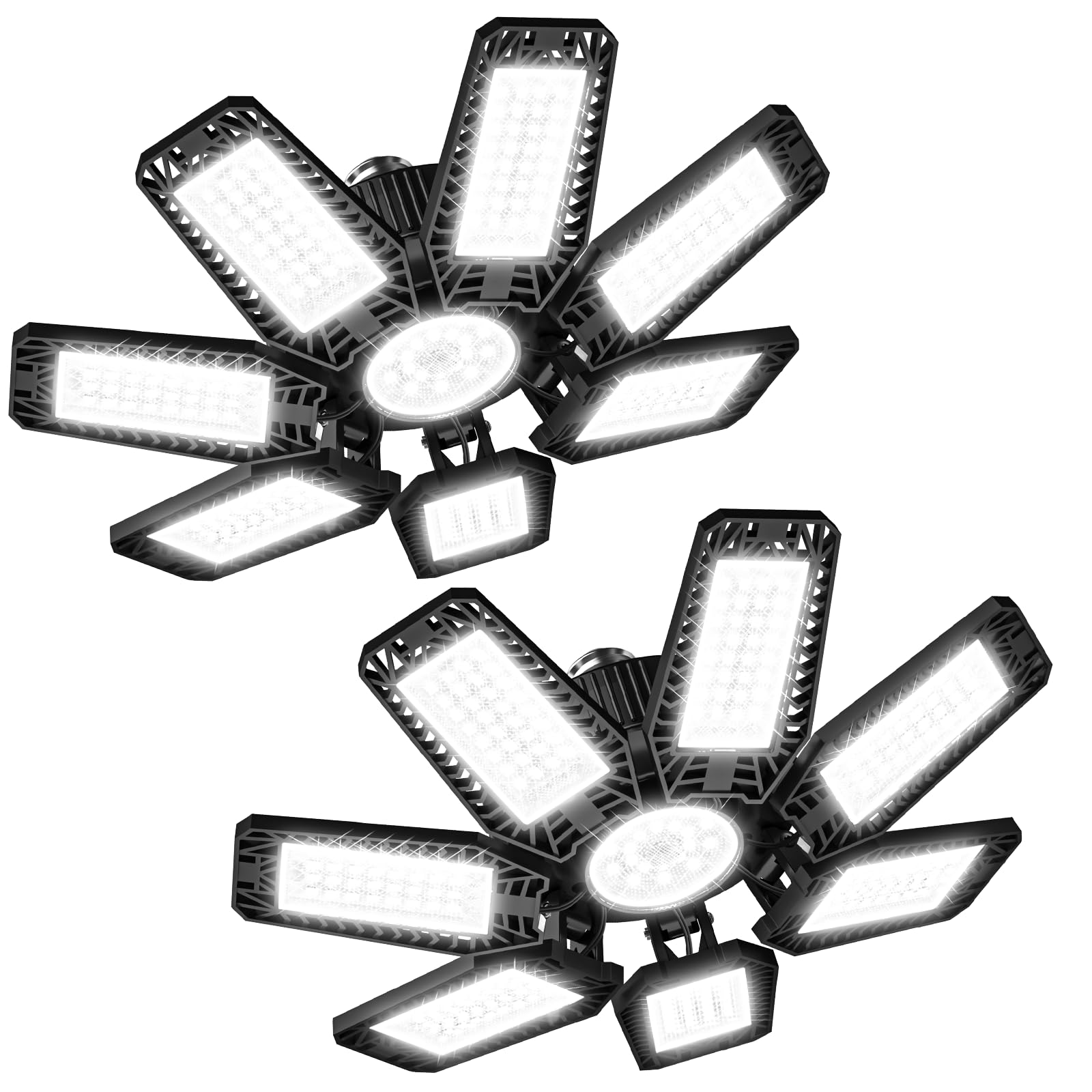 CHENGCHILIT LED garage light demonstrating 360-degree illumination for a bright workspace.