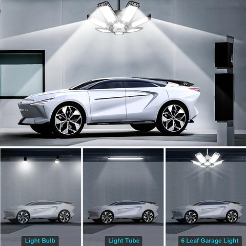 CHENGCHILIT LED garage light installs quickly on standard E26/E27 sockets.