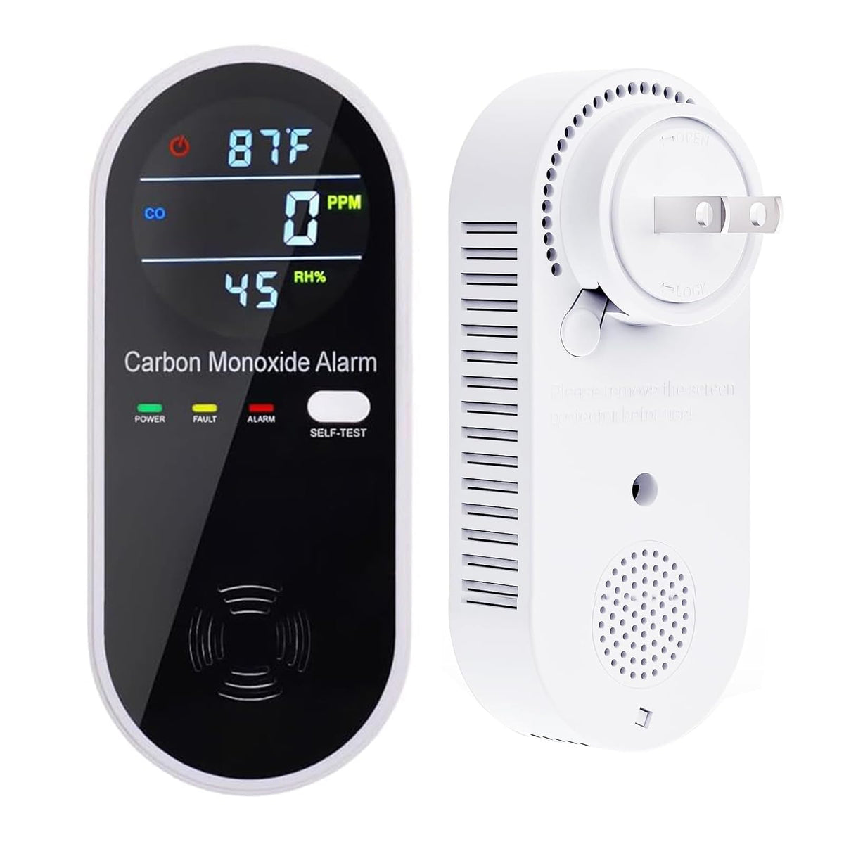 CHENGHEM 3-in-1 CO detector plugged in for reliable home monitoring.