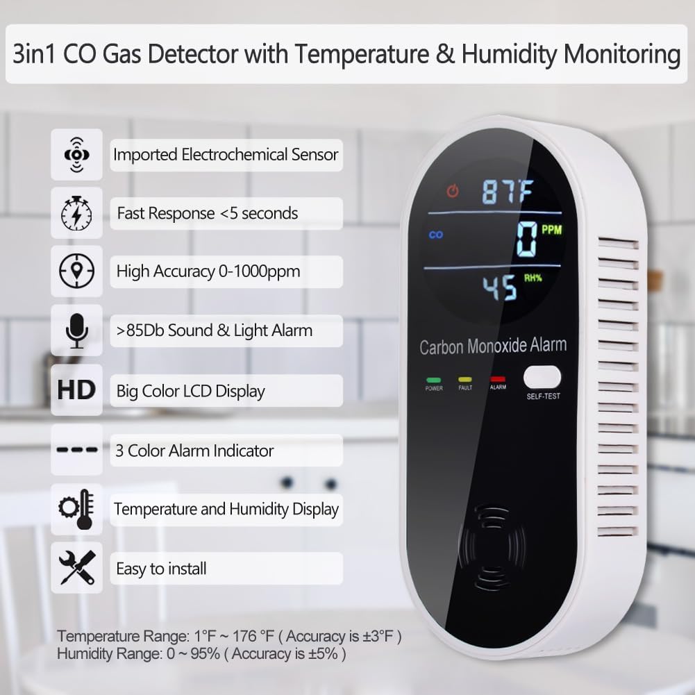 CHENGHEM temperature humidity display showcasing ambient readings.