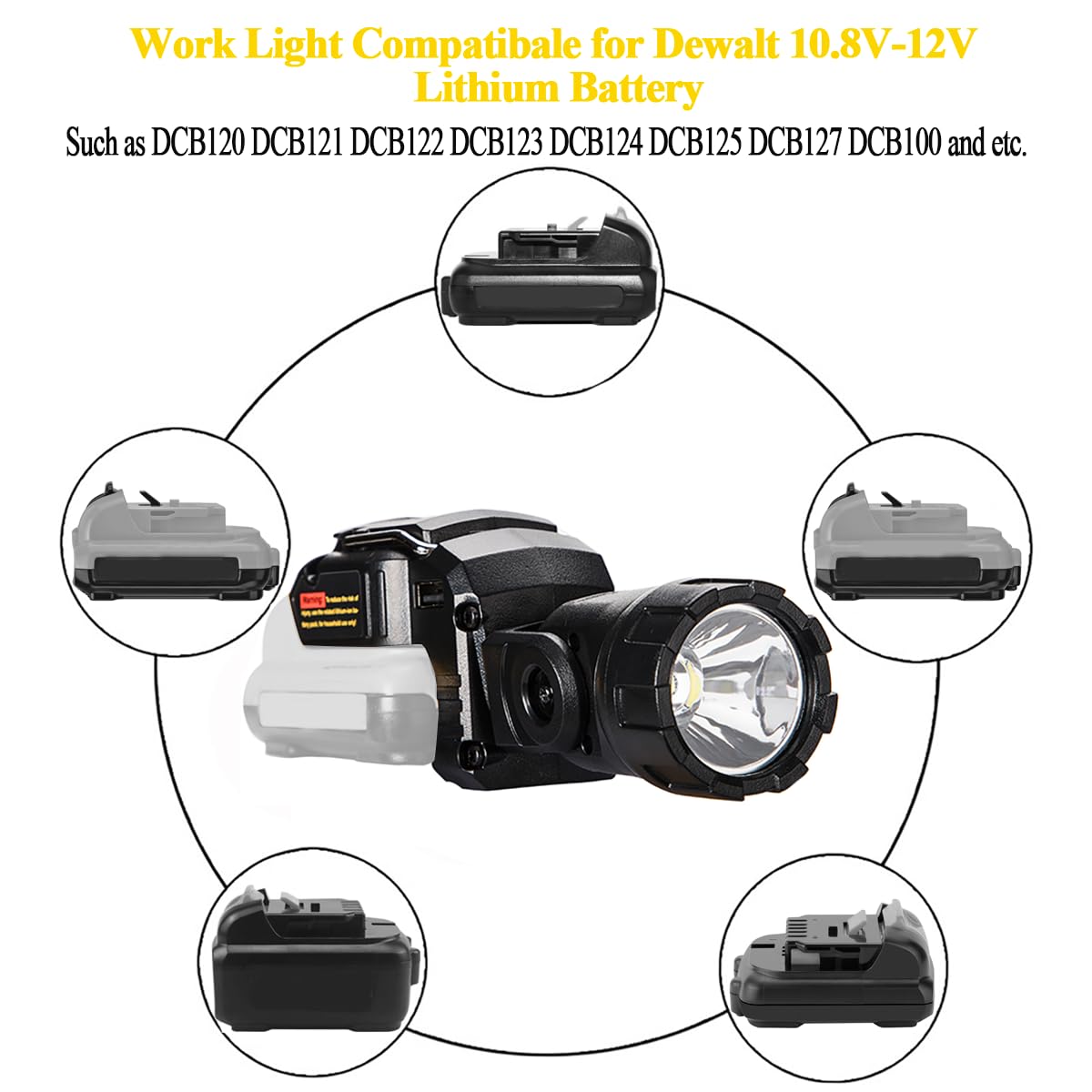 Chengsuwei compact portable Dewalt 12V LED task light for tight spaces