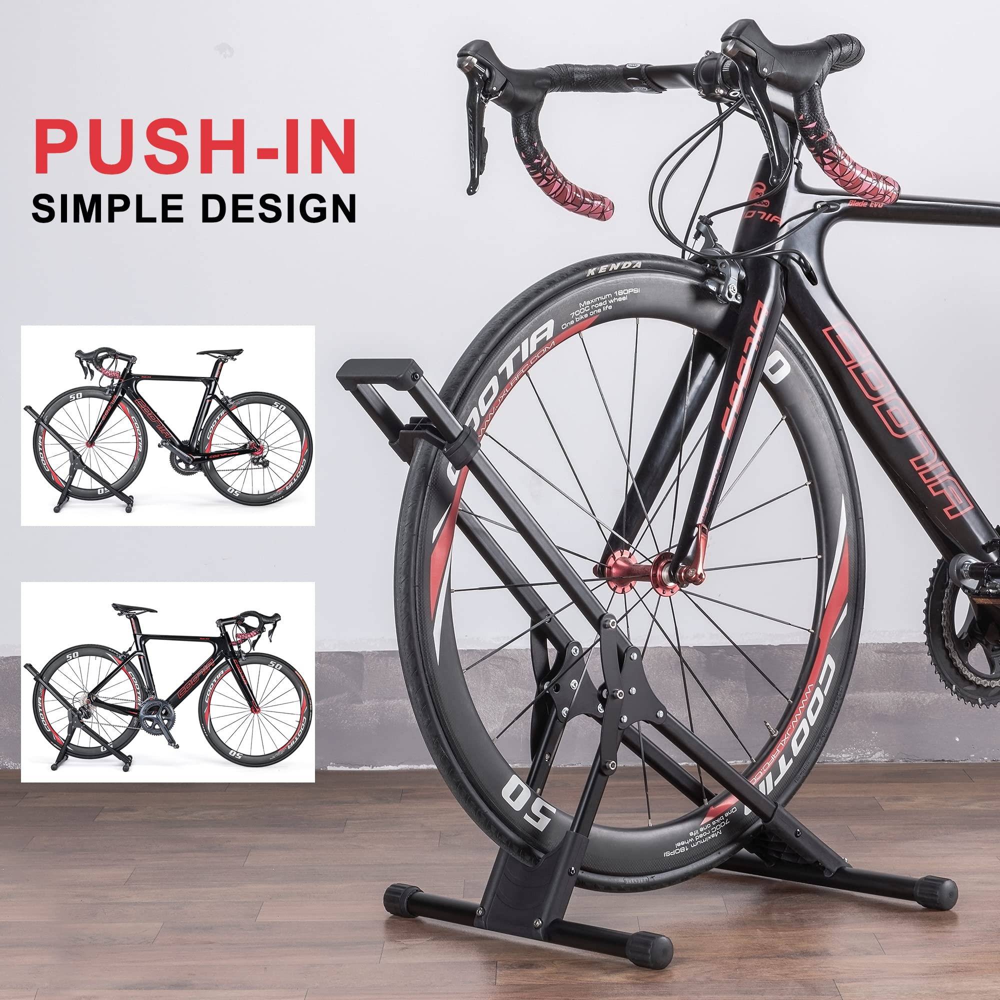 CHEPARK Floor stand with rubber feet protects polished floors during use.